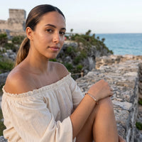 Thumbnail for Bracelet manchette — photo portée en escapade, or rose | SKU: btuvoy-rg