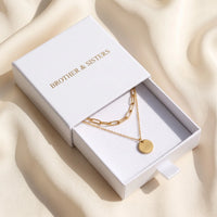 Thumbnail for Collier médaille — dans l'écrin cadeau, or | SKU: le-tendance-g