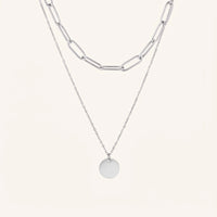 Thumbnail for Collier double rang — photo produit sur fond blanc, argent | SKU: le-tendance-wg