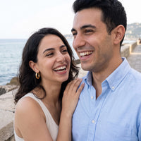 Thumbnail for Créoles épaisses — photo en couple, or | SKU: lesbrillantes