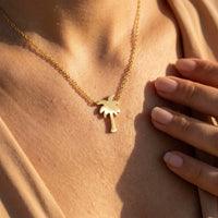 Thumbnail for Collier palmier — gros plan sur les détails, or | SKU: 8732822-gold-color