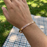 Thumbnail for Bangle armband — gedragen, echte grootte, rosé goud | SKU: nftd-rg