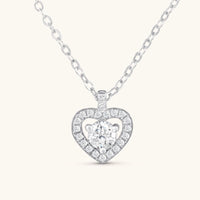 Thumbnail for Hart ketting — productfoto op witte achtergrond, zilver | SKU: 505744