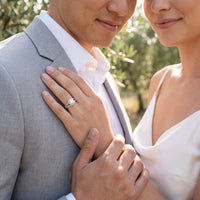 Thumbnail for Alliance et bague de fiançailles — photo en couple, argent | SKU: 497080-4.5-silver