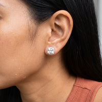 Thumbnail for Oorknopjes zilver — close-up van de details, zilver | SKU: 505185-white