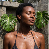Thumbnail for Collier zircon — photo portée sous la douche, waterproof, argent | SKU: 505721