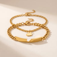 Thumbnail for Heart Cutout Bond Matching Bracelet Set shot 2