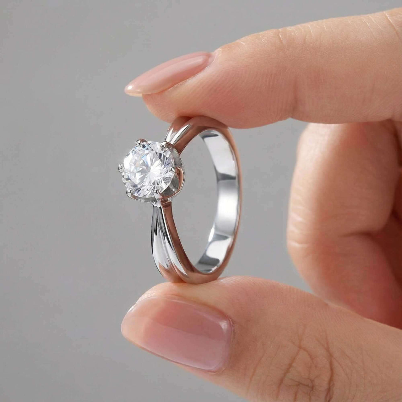 Solitaire ring met kristal