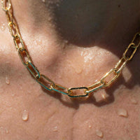 Thumbnail for Ria Paperclip Chain Necklace by Brother & Sisters featuring bold oversized links and a chic gold finish.