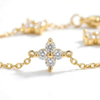 Thumbnail for Crystal Flower Bracelet featuring five sparkling crystal flowers by Brother & Sisters, showcasing effortless elegance.