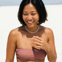 Thumbnail for Sun-drenched pearl choker with rose bandeau on Asian model — natural pearls for diverse skin tones