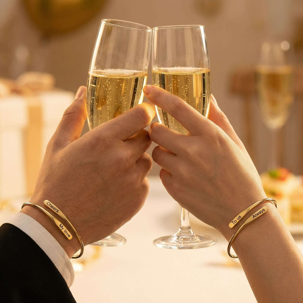 Wrap Couple Bracelet featuring custom engravings of names to celebrate love, perfect for couples by Brother & Sisters.