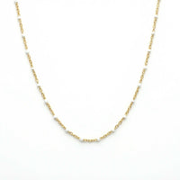 Thumbnail for White Beaded Choker by Brother & Sisters featuring delicate gold chain and tiny white enamel beads.