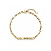 Thumbnail for Infinity Bond Matching Bracelet featuring twisted bar with names Sophie and Daniel, by Brother & Sisters.
