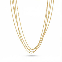 Thumbnail for Riviera Layered Choker by Brother & Sisters featuring four delicate gold chains in a layered design.