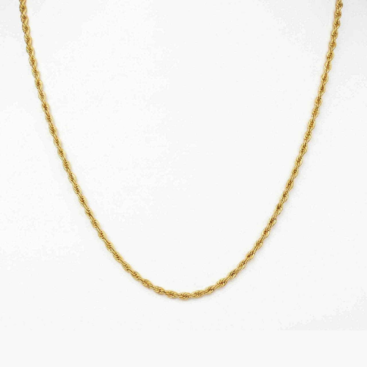 Rope Chain Necklace by Brother & Sisters, 2mm twisted gold chain, perfect for layering or wearing solo.