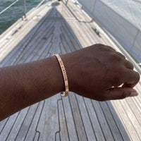 Thumbnail for 2020 Survivor bracelet in rose gold worn, showing its real size | SKU: 2020s-rg