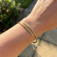 Thumbnail for Wrap Couple Bracelet with custom engraving, featuring names and dates for couples, by Brother & Sisters.