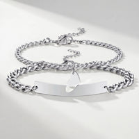 Thumbnail for Heart Cutout Bond Matching Bracelet Set shot 21