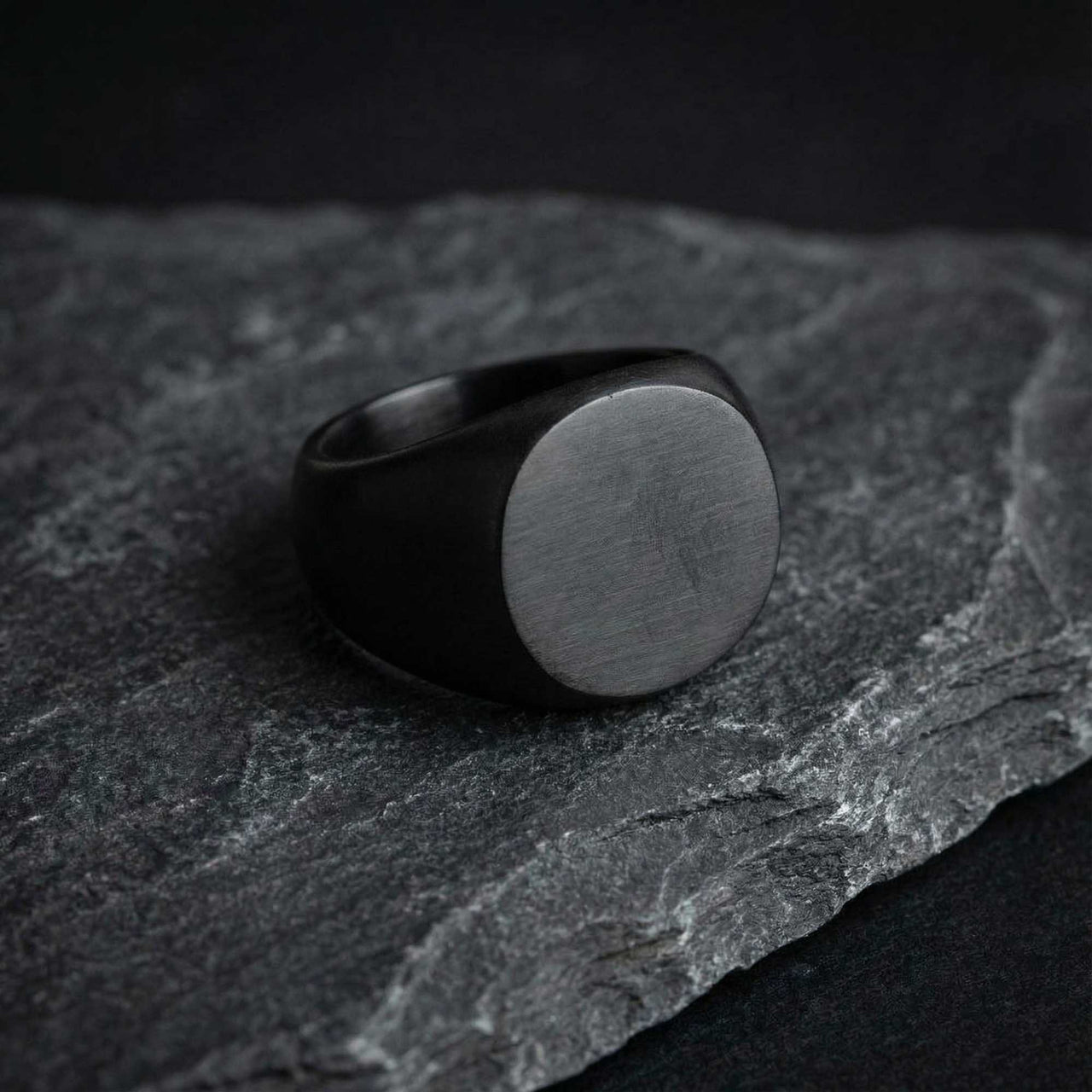 Oval Ring worn close-up — bold 15mm wide mens statement ring in silver, sleek modern design