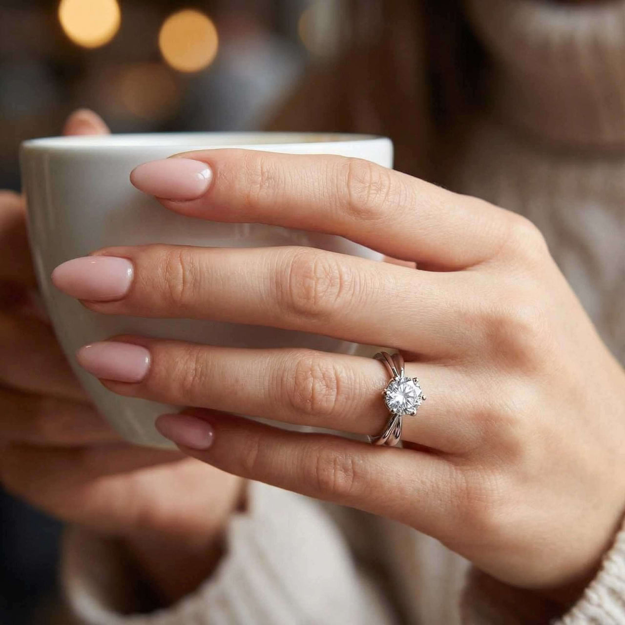 Solitaire ring met kristal