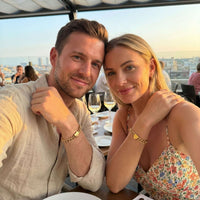 Thumbnail for Love Couple Bracelet by Brother & Sisters, featuring polished heart and Cuban link chain, perfect for couples.