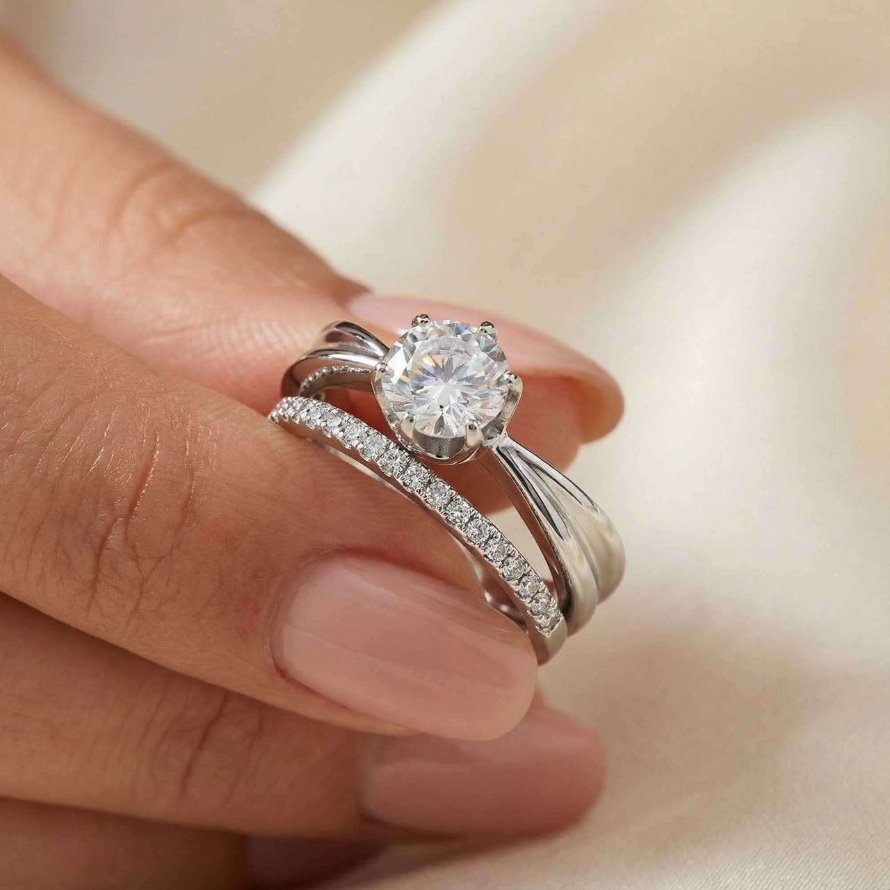 Solitaire ring met kristal