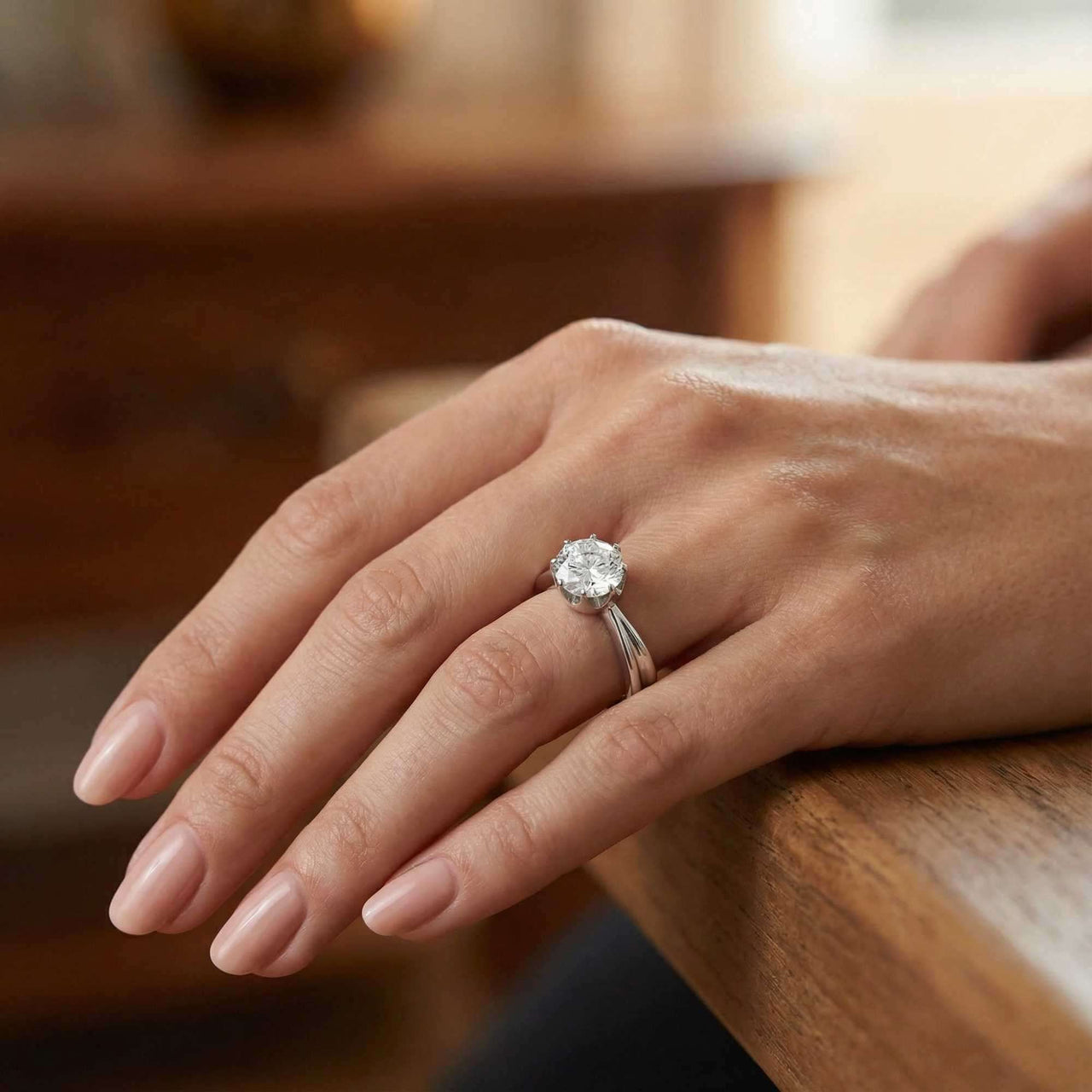 Solitaire ring met kristal