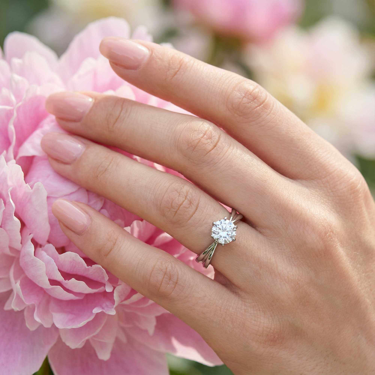 Solitaire ring met kristal