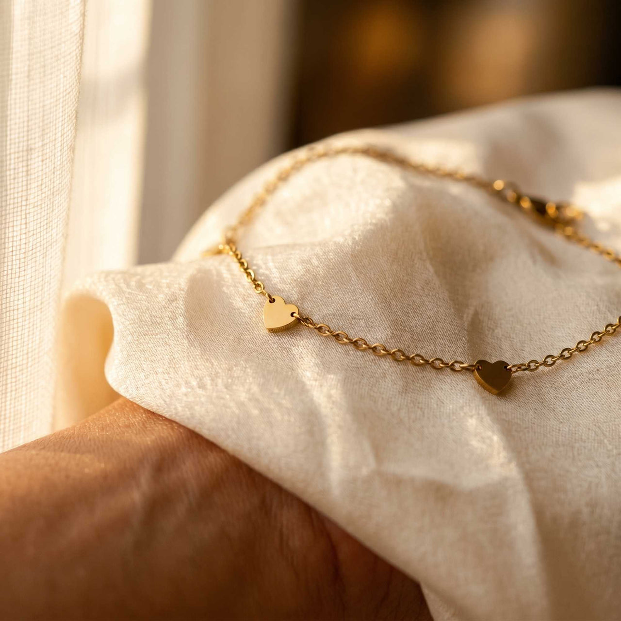 Enkelbandje met Kleine Hartjes