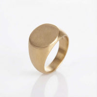 Thumbnail for Oval Ring worn on mans hand — 15mm wide titanium steel band, refined mens statement ring by Brother & Sisters