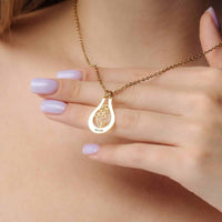 Thumbnail for Birth Flower Name Necklace by Brother & Sisters featuring a personalized pendant with a floral design.