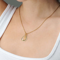 Thumbnail for Birth Flower Name Necklace by Brother & Sisters, featuring a personalized birth flower pendant in elegant gold.