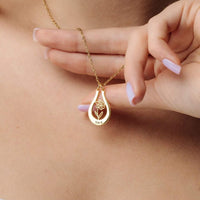 Thumbnail for Birth Flower Name Necklace by Brother & Sisters featuring a personalized charm with a flower design.