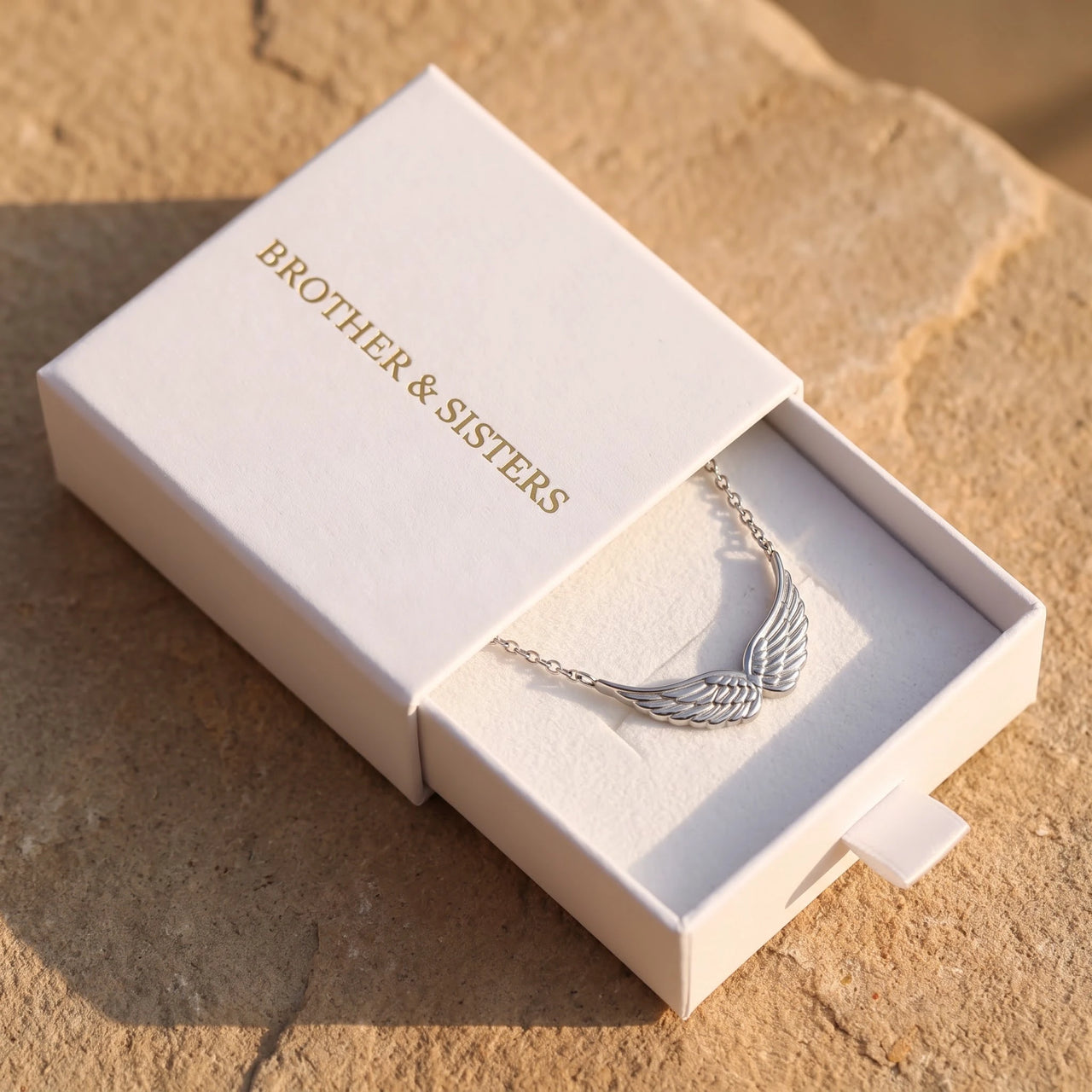 The silver necklace in the Brother & Sisters gift box | SKU: 42001-silver