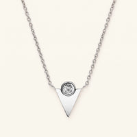 Thumbnail for Driehoek ketting — productfoto op witte achtergrond, zilver | SKU: 18048714-rhodium-plated