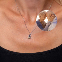 Thumbnail for Astronaut Photo Necklace featuring a customizable pendant showcasing a couple's photo, by Brother & Sisters.