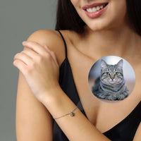 Thumbnail for Cat Personalized Photo Bracelet - Personalized Gift For Women - Custom Jewelry For Her - Custom Bracelet Picture - Personalised Photo Gift Bracelet Brother & Sisters