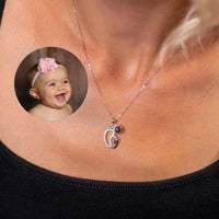 Thumbnail for Child Photo Necklace featuring a customizable pendant with a child’s photo and sparkling accents by Brother & Sisters.