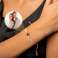 Thumbnail for Pink Photo Bracelet featuring a personalized circular pendant, showcasing cherished memories by Brother & Sisters.