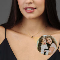 Thumbnail for Personalised Circle Necklace with custom photo charm by Brother & Sisters, showcasing unique design and craftsmanship.
