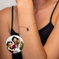 Thumbnail for Circular Photo Bracelet displaying a stylish circular charm, showcasing cherished memories with Brother & Sisters.