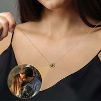 Thumbnail for Circular Photo Necklace showcasing customizable photo projection from Brother & Sisters.