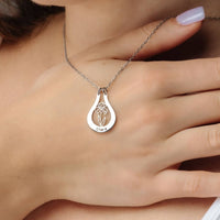 Thumbnail for Birth Flower Name Necklace by Brother & Sisters featuring a personalized name and elegant birth flower design.