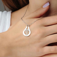 Thumbnail for Birth Flower Name Necklace by Brother & Sisters, featuring custom name 'Lara' and elegant flower design.