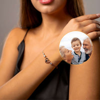 Thumbnail for Diamond Photo Bracelet featuring a heart charm and a photo projection pendant by Brother & Sisters.