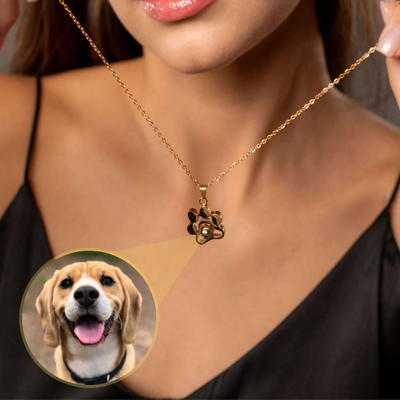 Dog Photo Necklace - Personalised Necklace - Customised Necklace Necklace Gold Brother & Sisters