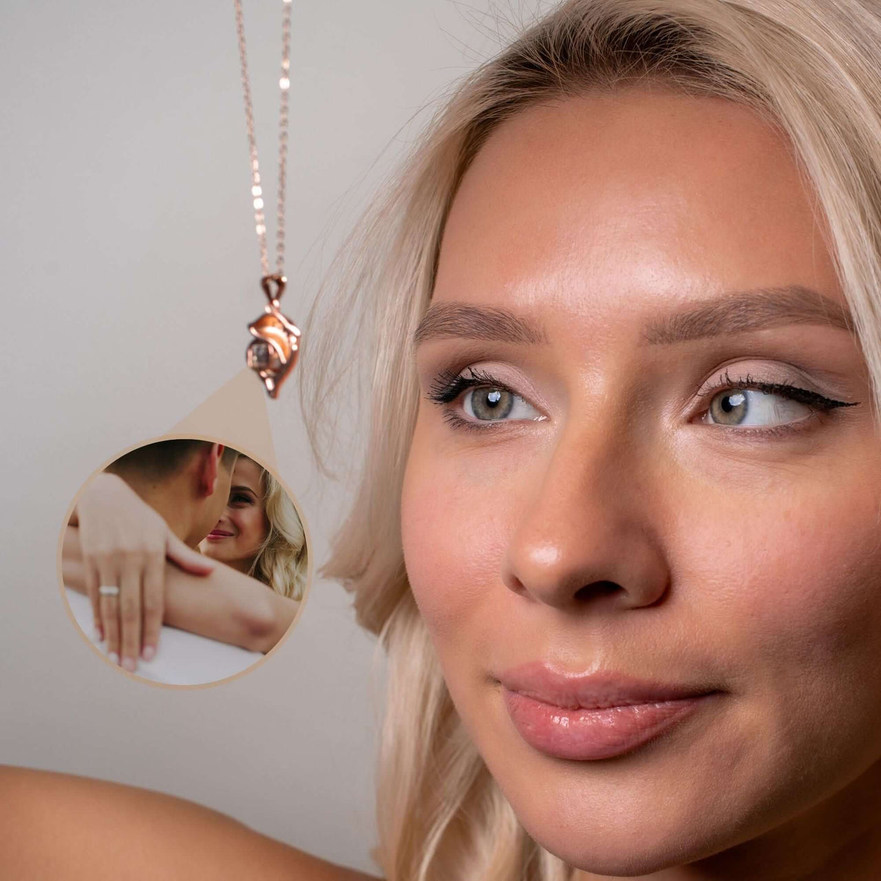 Dolphin Photo Necklace showcasing custom photo, elegance and personalisation, by Brother & Sisters.