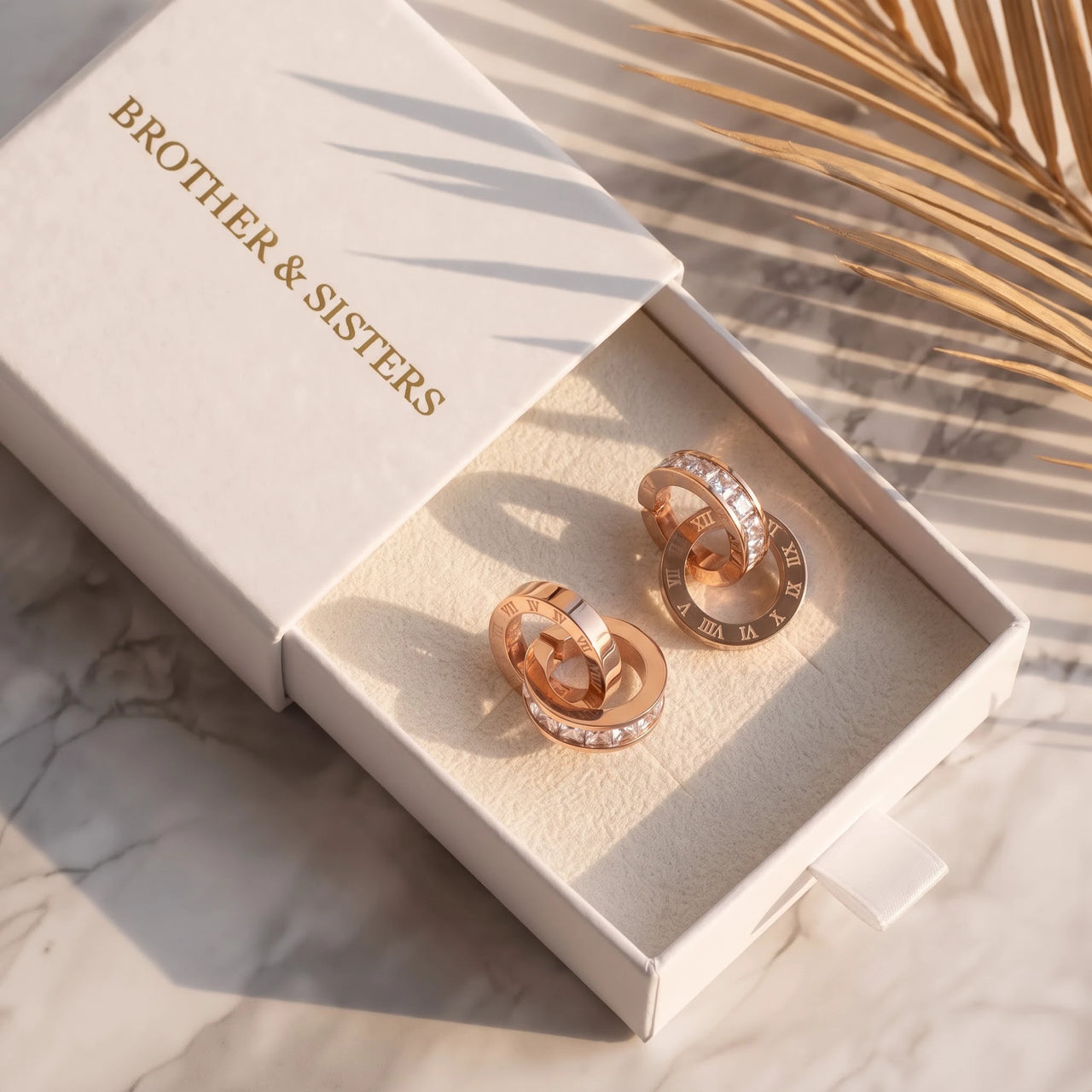Créoles acier inoxydable — dans l'écrin cadeau, or rose | SKU: 11137578-rose-gold