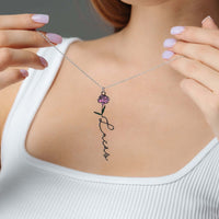 Thumbnail for Flower Name Necklace featuring a floral accent and custom name, elegant jewelry by Brother & Sisters.